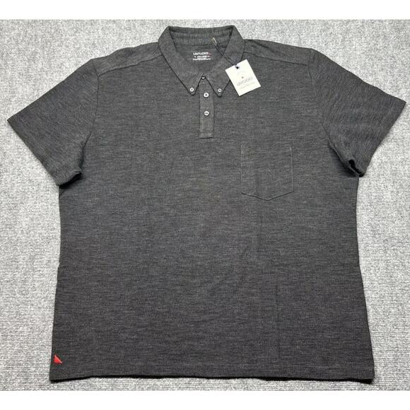 UNTUCKit Madiran Charcoal Mens Short Sleeve Polo Shirt -‎ Medium Stretch Wicking - Picture 1 of 3